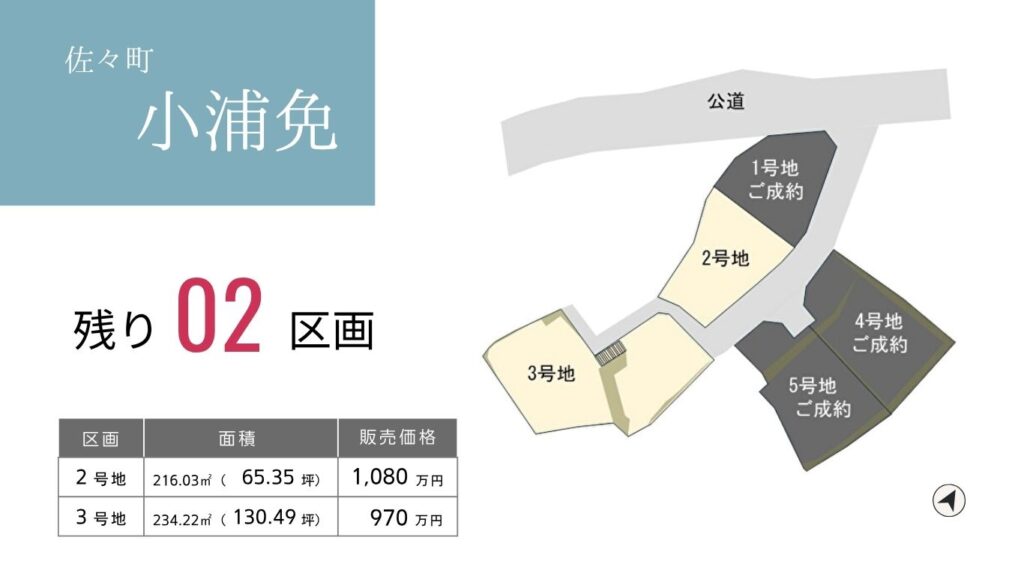 佐々町小浦免分譲地区画図