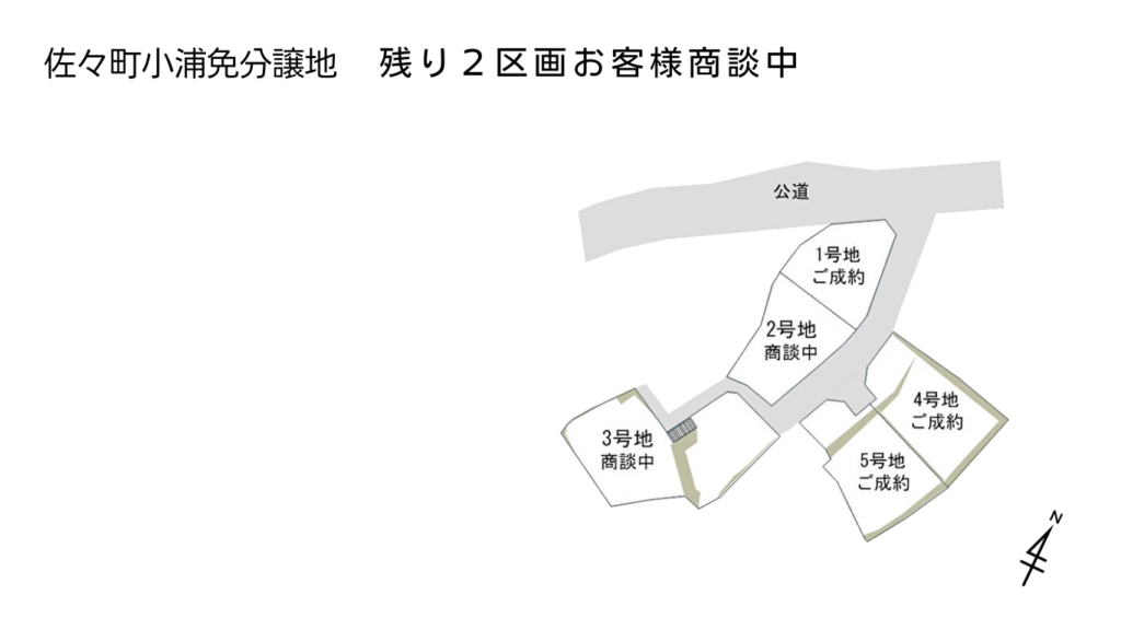 佐々町小浦免分譲地残り2区画お客様商談中